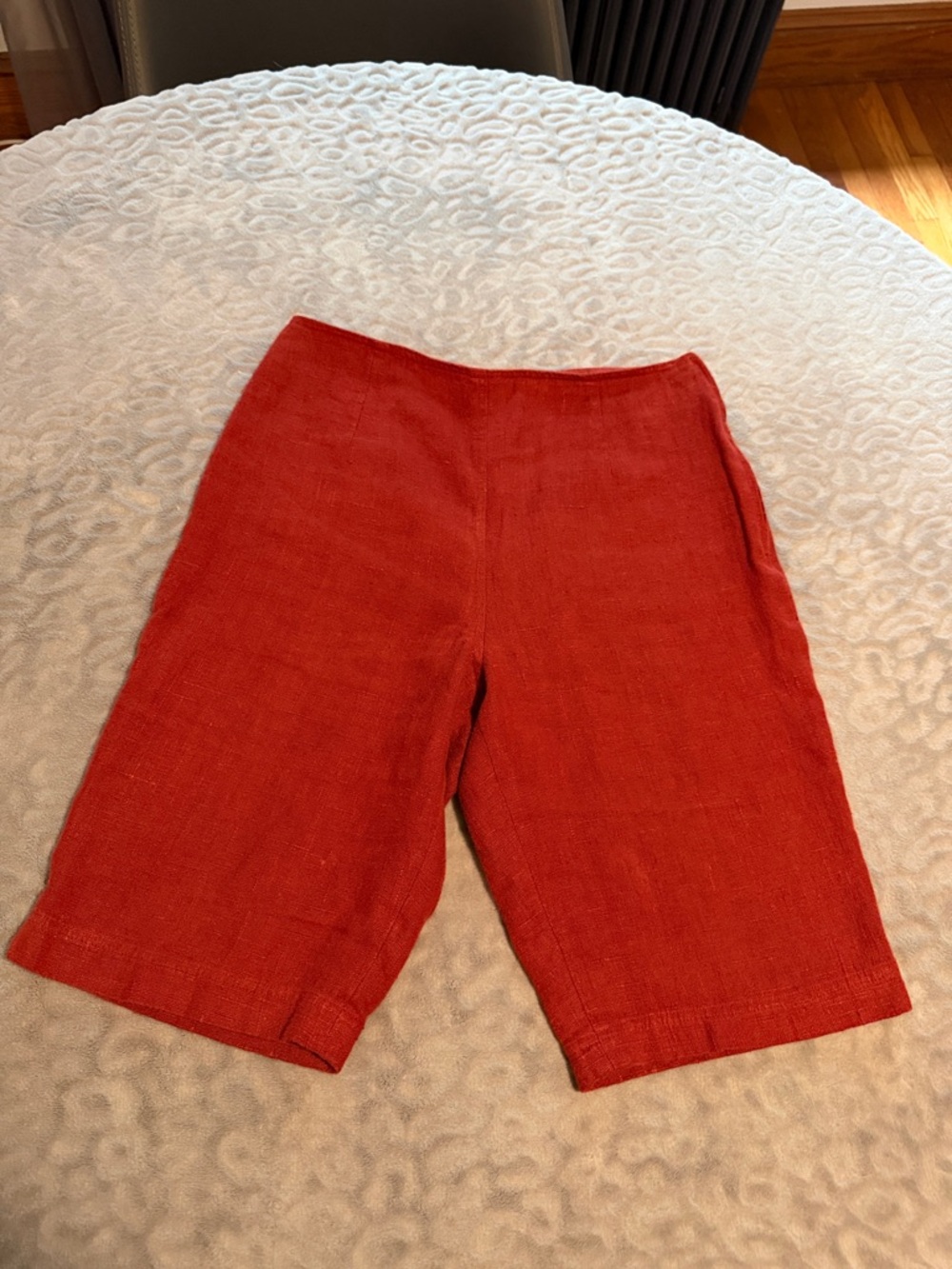 Tweeds Burnt Orange High-Waist Bermuda Shorts